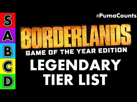 The BEST BORDERLANDS 1 REMASTERED LEGENDARY TIER LIST (All Legendary Guns and Weapons) #PumaCounts