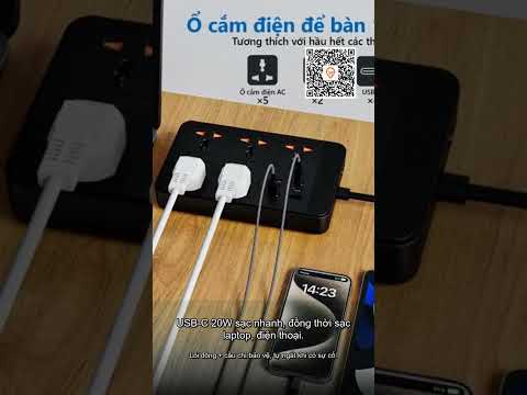 Ổ Cắm Điện Đa Năng Treo ANRMESUN Thông Minh 2.500W Chống Sét Chống Cháy USB Type-C Sạc Nhanh 20W Lõ…