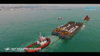 Drone view Double Towage in Varna, Bulgaria - Organized by Alpha Maritime Ltd