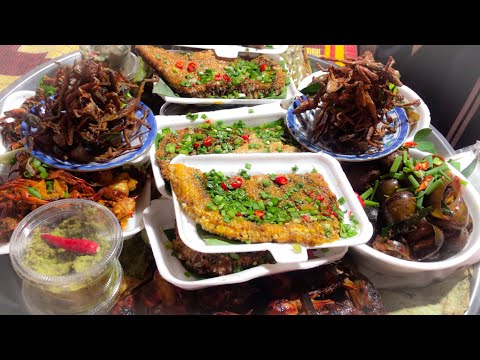 Evening Street Food and Market Tour At Oudong Mountain | Cambodia Local Food