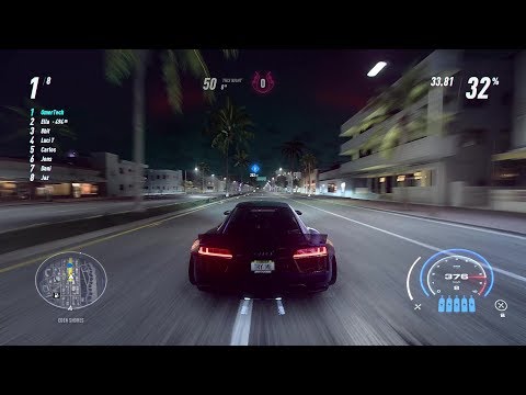 Audi R8 (1200 HP) Night Gameplay - NFS Heat (HD 60 fps)