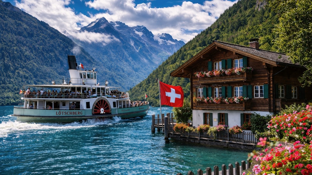 A Swiss Village by a Turquoise Lake That Feels Like a Fairytale