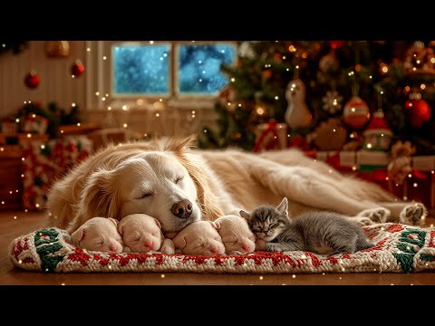 Soothing Music for Dogs at Christmas ❄️🎁 Relaxing Music for Anxiety Relief with Tree Lights 4K