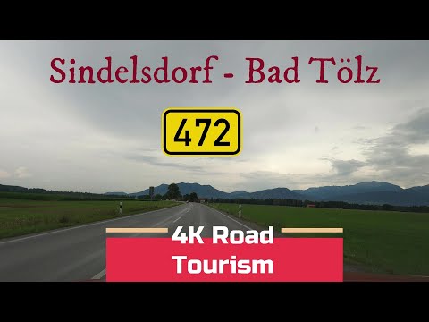 Driving Germany: B472 Sindelsdorf - Bad Tölz - 4K driving video at the foothills of The Alps