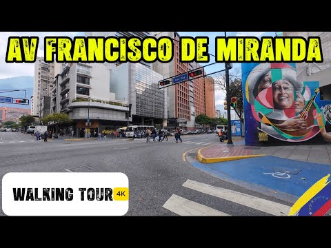 ASI esta HOY la AV FRANCISCO DE MIRANDA CHACAITO - ALTAMIRA CARACAS VENEZUELA walking tour 4k