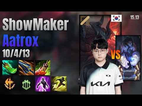 ShowMaker Mid Aatrox vs Sylas lol KR solo rank Full Game 15.13 | 쇼메이커 아트록스 vs 사일러스