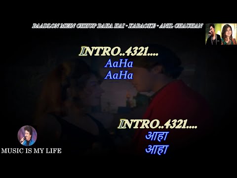 Badalon Mein Chhup Raha Hai Chand Kyun Karaoke With Scrolling Lyrics Eng. & हिंदी