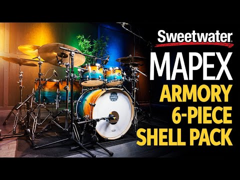 MAPEX ARMORY LIMITED EDITION 6 PIECE DRUM KIT, CARIBBEAN BURST, UK DRUM SHOW KIT image 11