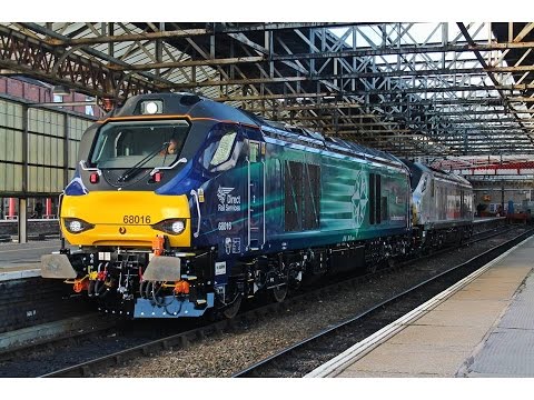 DRS 68016 & 68013 departing Crewe on 0Z70 Etches Park to Gresty Bridge 16/11/2015