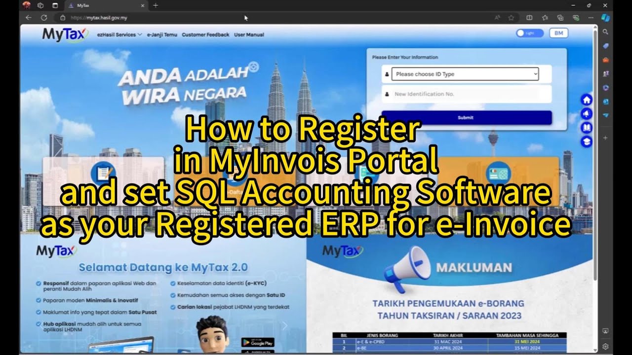 How to Register in MyInvois Portal and set SQL Accounting System as your e-Invoice ERP