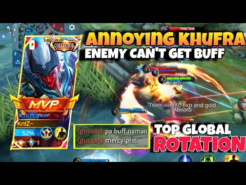 This Rotation Gonna Make Enemy Jungler Mad | Top Global Khufra Rotation | Solo Rank Mythical Glory