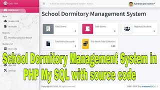 School Dormitory Management System in PHP My SQL with source code