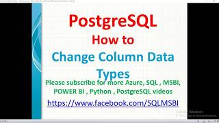PostgreSQL Tutorials | how to Change data types in Postgresql | postgresql alter data types ,lengths
