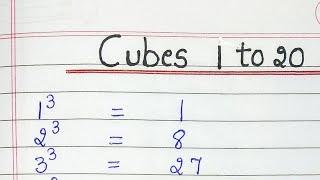 Cubes 1 to 20