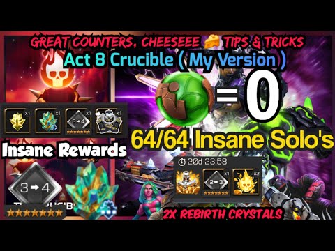 The Act 8 Crucible (My Version)- Great Counters ,Cheeesee 🧀  & Cheat Codes | 64/64 Solo's Reuploaded