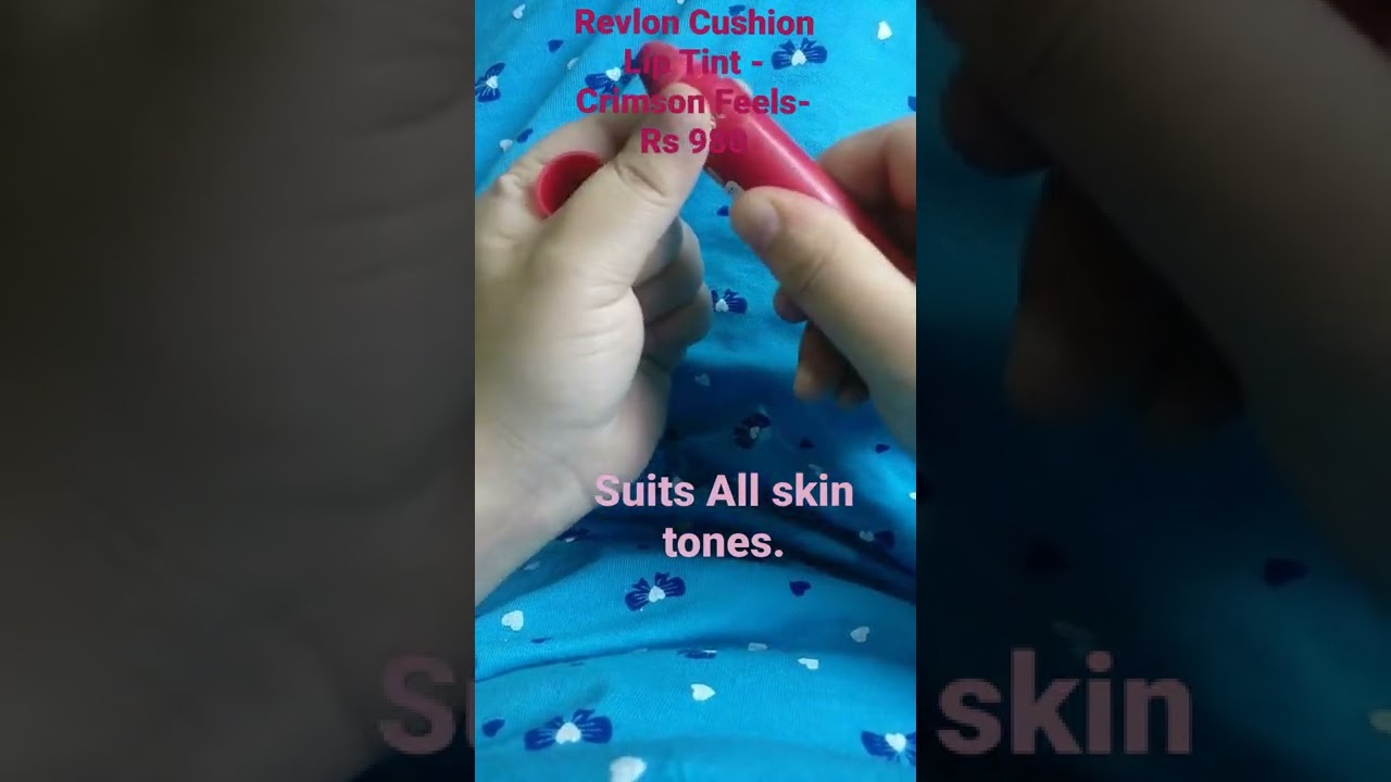 Crimson feels-Revlon Kiss Cushion Lip Tint Swatch#reviews #revlon#swatches  #shorts#makeup#lipstick