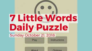 7 Little Words Daily Puzzle October 21 2018