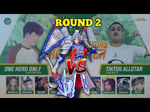 ROUND2🔥|5V5 CONTENT CREATORS SHOWMATCH😮| ONLY ONE HERO VS TIKTOK ALL STAR - MLBB