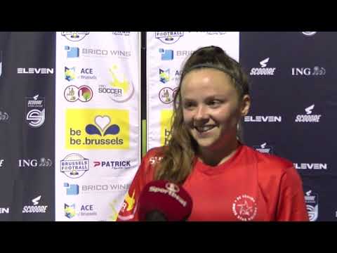 Interview FC Fémina White Star Woluwe speelster Anouck Cochez na de partij tegen Standard de Liège