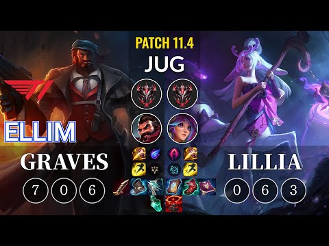 T1 Ellim Graves vs Lillia Jungle - KR Patch 11.4