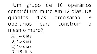 REGRA DE TRÊS - DESTRAVAR SEU CÉREBRO🧠QUESTÃO DE  IMPERDÍVEL EM PROVA! POUCOS CONSEGUEM RESOLVER?