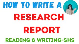 How to write a research report in English|Academic Writing