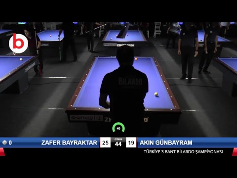 ZAFER BAYRAKTAR & AKIN GÜNBAYRAM Bilardo Maçı - 2018 ERKEKLER 3.ETAP-1.TUR