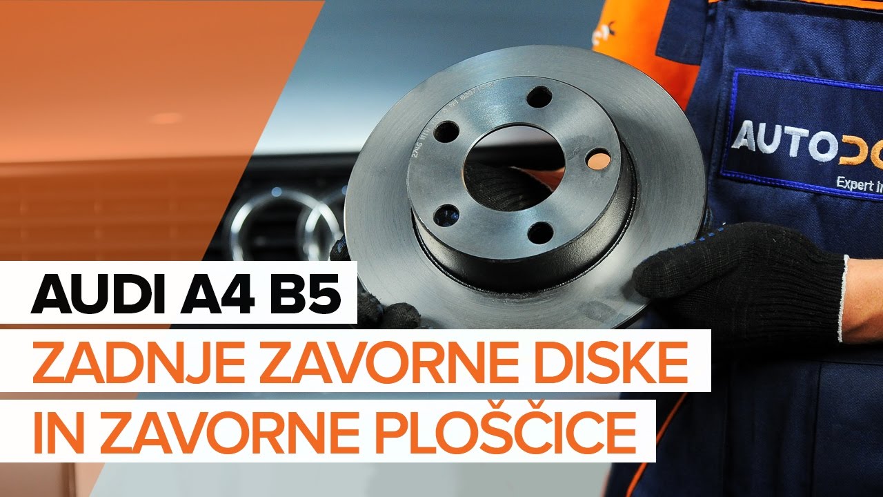 Kako zamenjati avtodel zavorne ploščice zadaj na avtu Audi A4 B5 Avant – vodnik menjave