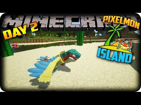 MINECRAFT PIXELMON ISLAND - Day 2 - CATCHING NEW PIXELMON!