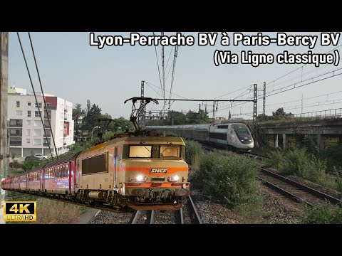 Lyon-Perrache BV à Paris-Bercy BV  (Via la PLM) 4k50Fps  [Cabride]