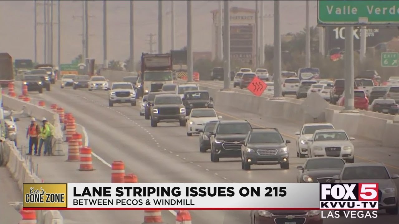 Drivers complain of unclear lane markings on 215 beltway in Henderson