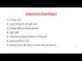 List Of Important Port Paper 3rd Officer Job In Ship Third Officer