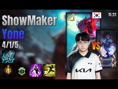 ShowMaker Mid Yone vs Sylas lol KR solo rank Full Game 15.23 | 쇼메이커 요네 vs 사일러스