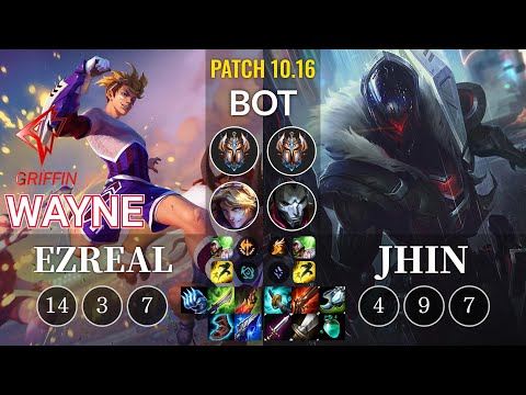 GRF Wayne Ezreal vs Jhin Bot - KR Patch 10.16