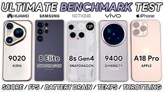 Huawei Pura 80 Ultra vs S25 Ultra vs Nothing 3 vs Vivo X200 Pro vs iPhone 16 Pro Max Benchmark Test