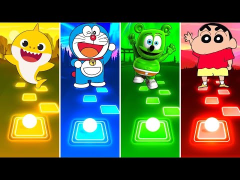 BABY SHARK vs DORAEMON vs GUMMY BEAR vs SHINCHAN - TILES HOP