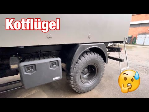 Kotflügel am Bundeswehr Zeppelin Shelter für den Iveco Magirus Deutz 90-16 Expeditionsmobil Ausbau