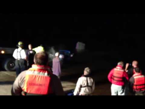 Dive Recovery of truck, trailer, and boat