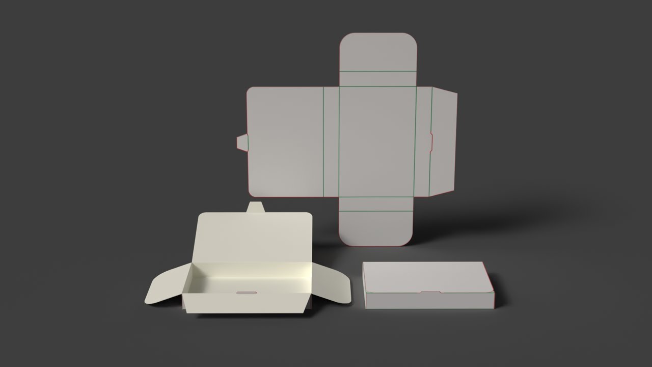A cardboard folder with a flap Open closed and disassembled packaging 3D Model