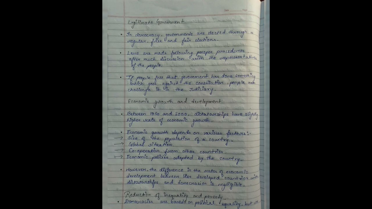 Class-10 Term-2 Civics Ch-7 Outcomes of Democracy notes