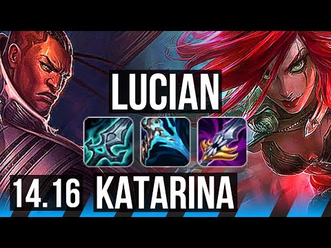LUCIAN vs KATARINA (MID) | 17/1/6, Legendary, 45k DMG | EUW Master | 14.16