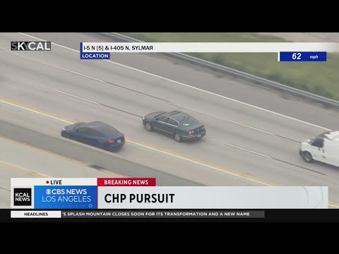 Officers deploy spike strip during pursuit on I-5 Freeway