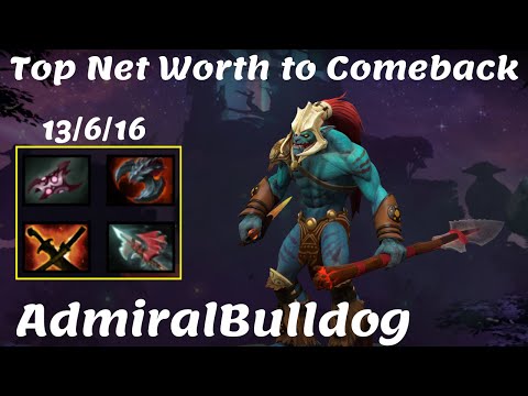 AdmiralBulldog Huskar - Top Net Worth to Comeback Full Gameplay Dota 2 Patch 7.22