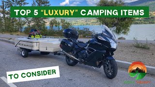 Top 5 Luxury Camping Items | Motorcycle Pop-Up Camping | Lees-Ure Lite Excel | Motorcycle Camper