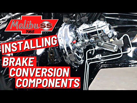 1965 Malibu SS (Ep 14) Drum to Disc New Brake Booster, Master Cylinder and Brake lines Installed