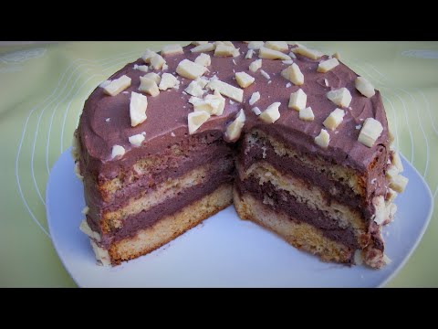 Prajitura cu crema cu cacao si lapte condensat- simpla, ieftina si gustoasa( cu subtitrare) #460