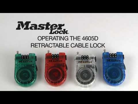 Operating the Master Lock 4605D Retractable Cable Lock