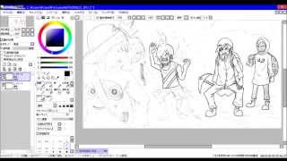 実況メンバーを描いてる風景