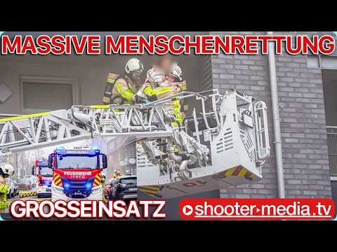 🆘 MASSIVE MENSCHENRETTUNG BEI FEUER in MEHRFAMILIENHAUS 🆘 | 🚒 Großeinsatz Feuerwehr 🚒