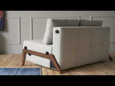 Cubed 02 Sofa Bed with Dark Wood Legs by Innovation Living USA